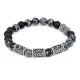 Рунический браслет Обновление и духовное очищение, Обсидиан BSR038