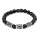 Рунический браслет Преумножение собственности, Черный агат BSR040