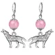 Серьги-амулеты Волк (защита, сила, победа), розовый кварц SE-MKA28-28
