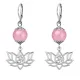 Серьги-амулеты Ом и лотос (защита, гармония, развитие), розовый кварц SE-MKA28-30