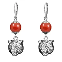 Серьги-амулеты Тигр (защита, сила, победа), сердолик SE-MKA29-10