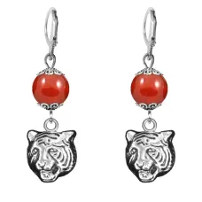 Серьги-амулеты Тигр (защита, сила, победа), сердолик SE-MKA29-10