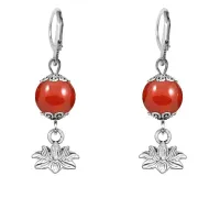 Серьги-амулеты Лотос (гармония и развитие), сердолик SE-MKA29-15