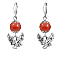 Серьги-амулеты Орел (защита, сила, победа), сердолик SE-MKA29-24