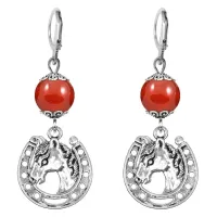 Серьги-амулеты Подкова (счастье), сердолик SE-MKA29-31