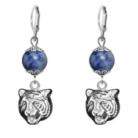 Серьги-амулеты Тигр (защита, сила, победа), содалит SE-MKA30-10