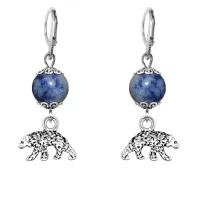 Серьги-амулеты Медведь (защита, сила, победа), содалит SE-MKA30-19