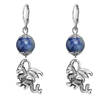 Серьги-амулеты Дракон (удача, могущество, успех), содалит SE-MKA30-25