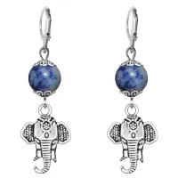 Серьги-амулеты Слон (мудрость, сила, долголетие), содалит SE-MKA30-26