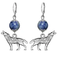 Серьги-амулеты Волк (защита, сила, победа), содалит SE-MKA30-28