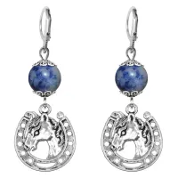 Серьги-амулеты Подкова (счастье), содалит SE-MKA30-31