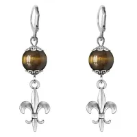 Серьги-амулеты Лилия (достоинство, власть, успех), тигровый глаз SE-MKA31-04