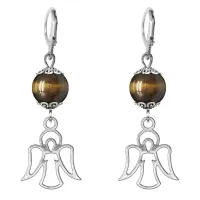 Серьги-амулеты Ангел-хранитель (защита), тигровый глаз SE-MKA31-05