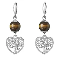 Серьги-амулеты Дерево любви (любовь, семья), тигровый глаз SE-MKA31-06