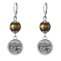 Серьги-амулеты Око Ра (дар предвидения), тигровый глаз SE-MKA31-09