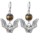 Серьги-амулеты Летучая мышь (защита, счастье, успех), тигровый глаз SE-MKA31-12