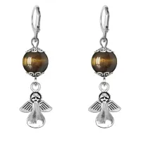 Серьги-амулеты Ангел-хранитель (защита), тигровый глаз SE-MKA31-17