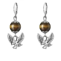 Серьги-амулеты Орел (защита, сила, победа), тигровый глаз SE-MKA31-24