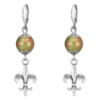 Серьги-амулеты Лилия (достоинство, власть, успех), унакит SE-MKA32-04