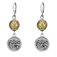Серьги-амулеты Око Ра (дар предвидения), унакит SE-MKA32-09