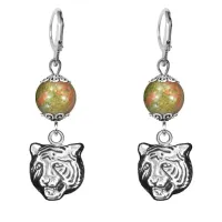 Серьги-амулеты Тигр (защита, сила, победа), унакит SE-MKA32-10