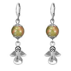 Серьги-амулеты Ангел-хранитель (защита), унакит SE-MKA32-17