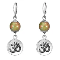 Серьги-амулеты Ом (защита и духовное развитие), унакит SE-MKA32-18