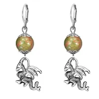 Серьги-амулеты Дракон (удача, могущество, успех), унакит SE-MKA32-25