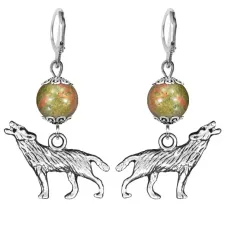 Серьги-амулеты Волк (защита, сила, победа), унакит SE-MKA32-28