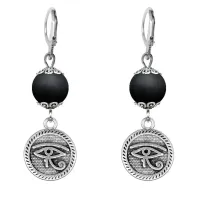 Серьги-амулеты Око Ра (дар предвидения), шунгит SE-MKA34-09