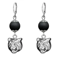 Серьги-амулеты Тигр (защита, сила, победа), шунгит SE-MKA34-10