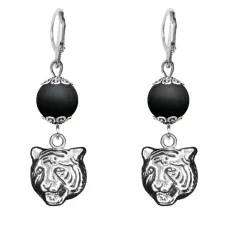 Серьги-амулеты Тигр (защита, сила, победа), шунгит SE-MKA34-10