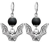 Серьги-амулеты Летучая мышь (защита, счастье, успех), шунгит SE-MKA34-12