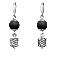 Серьги-амулеты Черепаха (здоровье и долголетие), шунгит SE-MKA34-16