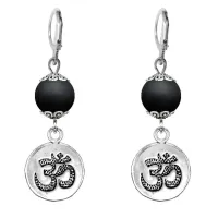 Серьги-амулеты Ом (защита и духовное развитие), шунгит SE-MKA34-18