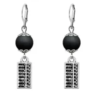 Серьги-амулеты Счеты (богатство), шунгит SE-MKA34-21