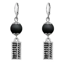 Серьги-амулеты Счеты (богатство), шунгит SE-MKA34-21