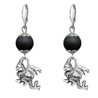 Серьги-амулеты Дракон (удача, могущество, успех), шунгит SE-MKA34-25