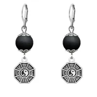 Серьги-амулеты Багуа (защита от негативной энергии), шунгит SE-MKA34-34