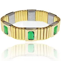 Магнитный браслет 15мм, цвет зелёный BSM017-2