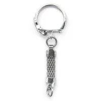 Кольцо для брелка / амулета с плоской цепочкой, цвет серебр. BKK01-S