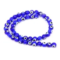 Стеклянные бусины Глаз Назар 8мм, 45-48шт., синие FB8-031