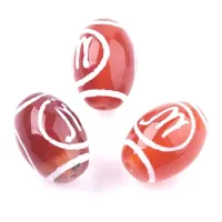 Бусина Дзи Знаки Зодиака - Скорпион 14х10мм, натуральный агат