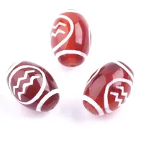 Бусина Дзи Знаки Зодиака - Водолей 14х10мм, натуральный агат