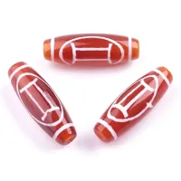 Бусина Дзи Знаки Зодиака - Близнецы 30х10мм, натуральный агат