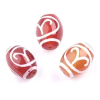 Бусина Дзи Знаки Зодиака - Овен 14х10мм, натуральный агат