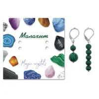 Асимметричные серьги Малахит SEB03-15