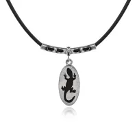 Кулон Ящерица на резиновом шнурке UG253