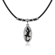 Кулон Ящерица на резиновом шнурке UG253