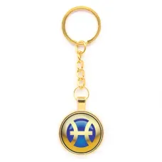 Брелок Знаки Зодиака - Рыбы, цвет золот.